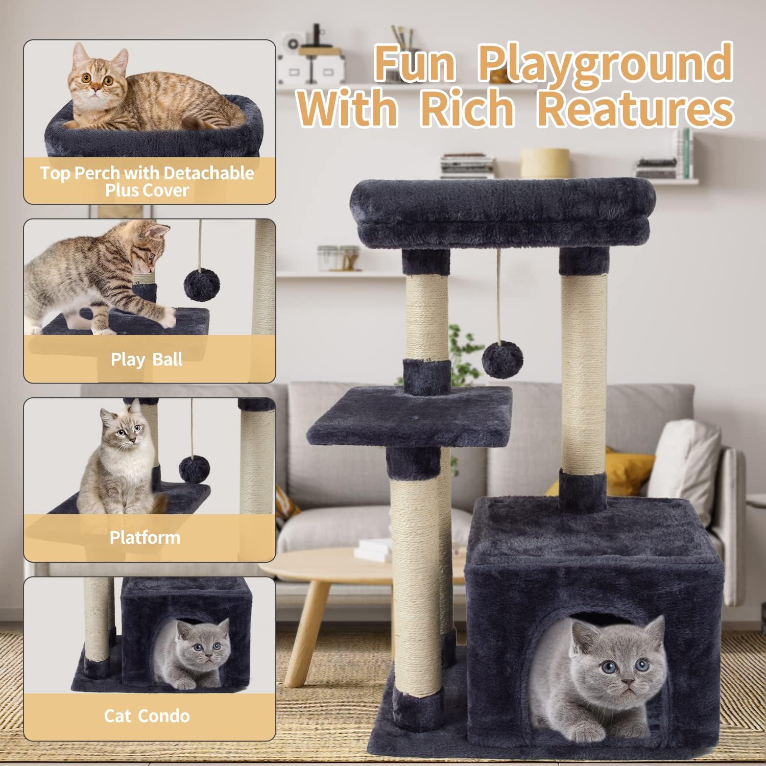 Three-Layer Cat Tree 3